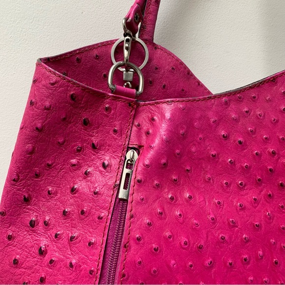 Ostrich leather shoulder bag backpack pink - Picture 12 of 12